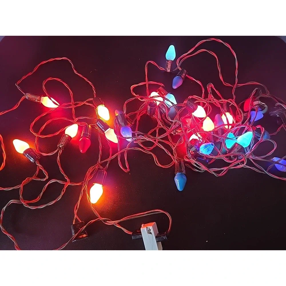 Vintage Antique‎ Light Strands Christmas Lights Green/red Wire